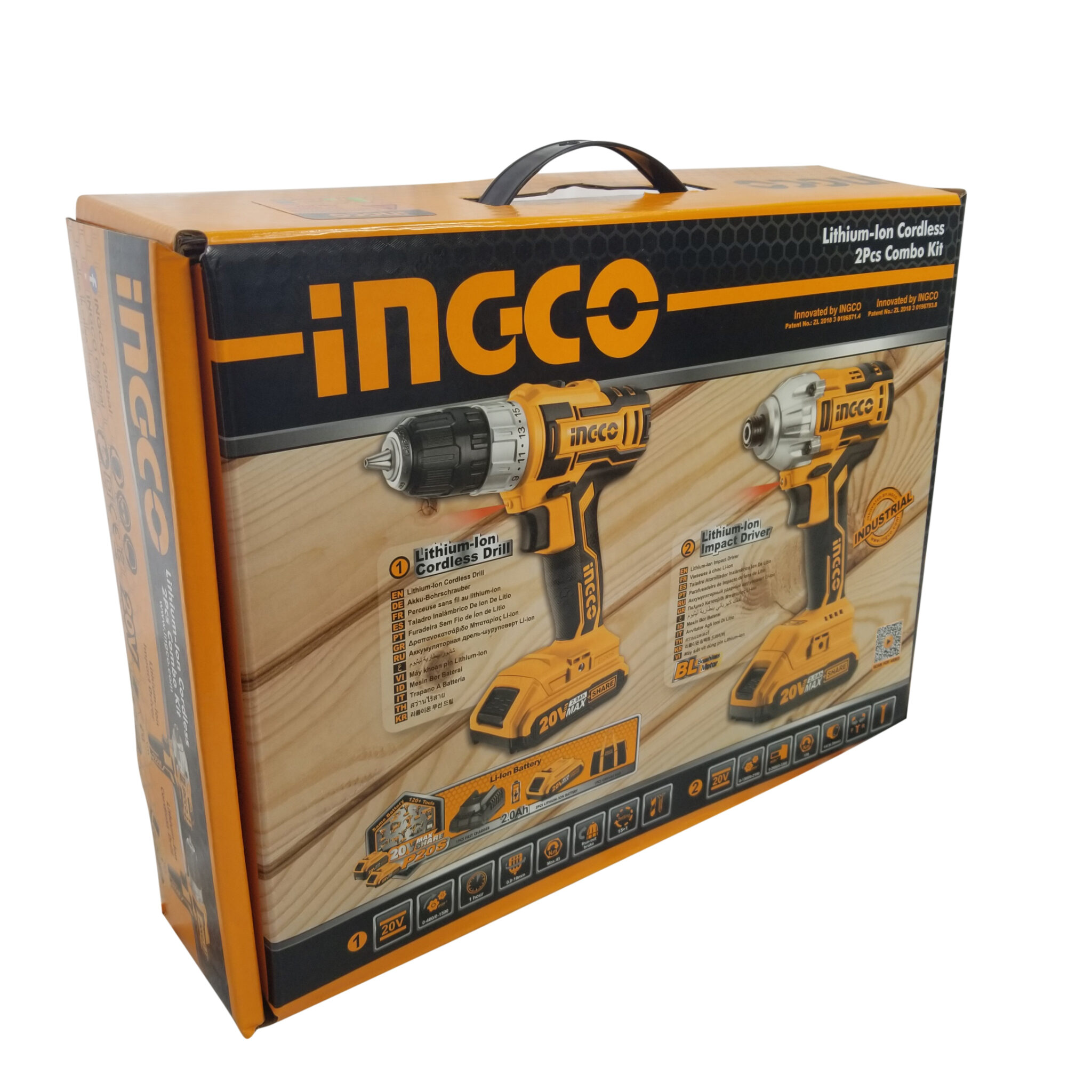 INGCO Lithium Ion Cordless 2 Pc 20V Combo Kit Cordless Drill INGCO Lithium Ion Cordless 2 Pc 20V Combo Kit Cordless Drill